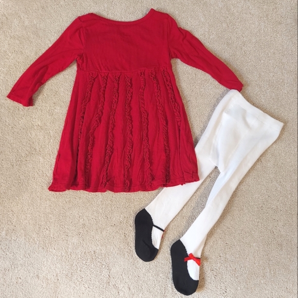 Red Dress & Tights - Picture 2 of 3